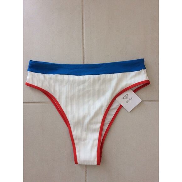 Roxy Bikini Bottom High Leg Mid Waist Hello July Swimwear - Picture 1 of 8